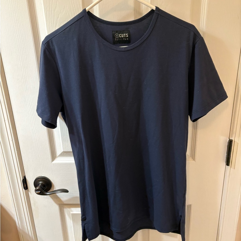 Cuts Clothing Men's Deep Blue Short Sleeve Tee Medium